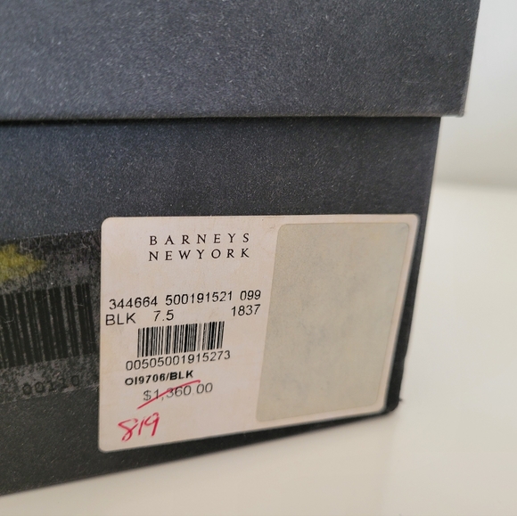 PROENZA SCHOULER lace up ankle boot, pointed toe, woodgrain heel, gold accents - Picture 10 of 12